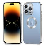 RJR iPhone 14 Pro Max (6.5 Inch) Electroplated Logo View Back Case Cover |Slim Shockproof|Super Soft TPU|Raised Edges |Anti-Shock | Anti-Yellow Back Case Cover for iPhone 14 Pro Max (6.5 Inch)-Silver