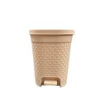 CSM Beige Plastic Pedal Dustbin, 28 x 21 x 27 cm