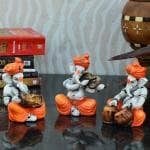 eCraftIndia Set of 3 Ganesha Playing Dholak, Violin and Tabla