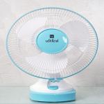 ULTICA 12 Inch Utility/ Table Fan 300 mm Ultra High Speed 3 Blade Table Fan (White and Blue, Pack of 1)