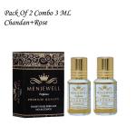 Menjewell Pack Of 2Pc Chandan & Rose Attar Perfume Each 3ml