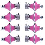 Avlen Light Weight Metal And Abs Brackets For Curtains And Rods, Premium Curtain Brackets - Pack Of 8 Decorative Adjustable Drapery Rod Holders For Windows (Pink)