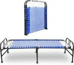 Southwhales Folding Bed Foldable Cot Single Home Camp Portable Metal Single Bed (Finish Color - Black, Delivery Condition - Pre-assembled)