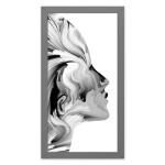RITWIKA ART AND CRAFT Lucid Black And White Shade Women Face Digital Reprint Abstract Wall Art Painting with Black Frame, Size 7.5 x 13.5 inch, Set of 1 (Multi Color)