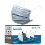 QUARANT 4 Ply Nanosilver Activated Carbon Surgical Face Mask (Free Size, Grey, Pack of 50)