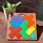 Hawbeez Brain Teaser Puzzle Game tetragram/Brain Game Puzzle Toy/Puzzle Toy/Wooden Puzzle Toy for Kids/Problem Solving Skills Toy/Puzzles/Kids Toys