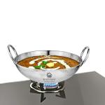Shri & Sam Silver Stainless Steel Kadhai & Woks 4 Liter
