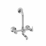 GLOXY Chrome Finish Handle Controlled Wall Mixer with L Bend Faucet Tap Bib for Hot & Cold Water for Bathroom Areas & Showers (Nano)