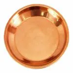 SHIVDEV CRAFT Copper Pooja Plate Ritual Puja Arti Plate Solid Copper Thali Puja Utensils 7 Inch