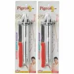 HARRODS Pigeon Gas Lighter with Free Knife (Set of 2) (S.S), Multicolor