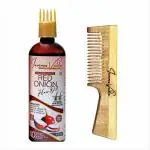 Iuvenis Veda Onion Hair Oil with Neem Wood Comb - Complete Hair Nourishment Kit
