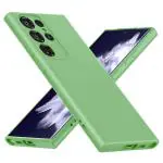 LIRAMARK Liquid Silicone Soft Back Cover Case for Samsung Galaxy S23 Ultra 5G (Mint Green)