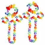 TIPTOP DECORATION Premium Luau Hawaiian Leis Flower Garland Necklace Headband Bracelets (Sets of 8 pieces) (Authentic)