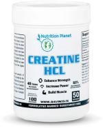 Nutrition Planet Creatine HCL for Pre/Post Workout Recovery (Unflavored - 100g, 50 Servings)
