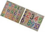 Childgossip Hot Selling Combo ABCD+123 Puzzles for Kids Educational board Knobs Educational (Multicolor)