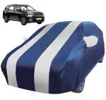 Auto Hub Car Cover Compatible with Kia Carens with Mirror Pocket, Water Resistant, Triple Stitched, Carens Car Cover- Navy Silver