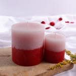 ExclusiveLane Rose Reminiscence Handmade Scented Pillar Candles Set of 2 830 Hour Burn Time