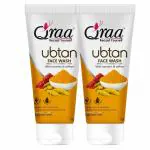 Qraa Ubtan Face Wash For All Skin Type With Turmeric & Saffron For Tan Removal, Glow & Radiance | Pack of 2 X 100g