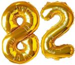 DecorXprime Solid 16 Inch Birthday GoldenFoilBalloon Number 82 For Decoration |82 Year No. Balloon (Gold, Pack of 1)