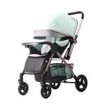 Safe-O-Kid Baby Travel Stroller/Pram for New Born/Toddler/Kid For 0 to 3 Years Travel Friendly with XL Canopy, 5 Point Safety Harness, One Hand Fold, Adjustable backrest, - Green