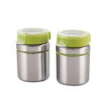 Steelo Sunrays Green Stainless Steel Container 300 ml (Set of 2)