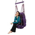 Faburaa Grande Swing for Adults & Kids, jhula for Balcony, Wt Capacity 150Kg (Cotton, Purple)
