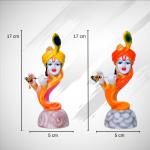 GW Creations Face Krishna Statue Murti Marble Finish, Krishnan Ji Murti Decorative Showpiece in ( multicolor set of 2pcs )