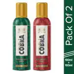 ST-JOHN Cobra Real Man & True Man Perfume Body Spray for Men up to 24 hours 100ml Each (Pack of 2)