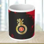NH10 DESIGNS RCB Logo Printed Mug for Boys Kids Girls Birthday Gift for Friends Mugs for IPL Cricket Lover Royal Challengers Bangalore Mugs for Gift (Microwave Safe Ceramic Mug-350ml) - CRWM1 35