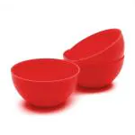 Jaycee Microwave Safe And BPA Free Red Round Plastic Bowl - 330 Ml (Pack Of 3)