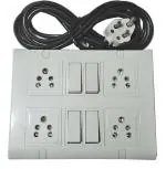 Saifpro Polyvinyl Chloride Extension Board With 4 Socket, 4 Switch 6 Ms Wire - 6 Meters Wire