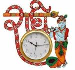 Astounding Classic Look Battery Operated for Home/Kitchen/Bedroom/Office/School Wooden Clock, MDF Design Wall Clock Stylish Wall Decor Clock (Radhe Krishna)