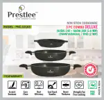 Prestlee Nonstick 3 PC Combo - (Kadai 240+ Kadai 260+ Panniyarakkal 7 Rnd) - Deluxe / Nonstick Kadai / Kadhai / Non Stick Kadhai / Iron Kadai