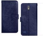 Mintak Jio Next Blue Thermoplastic Polyurethane Scratch Resistant and Shockproof Mobile Flip Cover