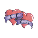 SIMPLY INKED Glitter Bad Girl Heart Temporary Tattoo, Designer Glitter Colored Tattoo for all (Glitter bad girl heart tattoo)