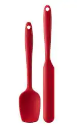 Ramkuwar Set of 2 Non Stick Silicone Spatula With Jar Spatula Kitchen Utensil Set for Cooking Baking and Mixing (Red)