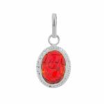 Shiv Ram Jyotish Kendra Carnelian Stone Sterling Silver Ganesha Pendant Jewellery Original Energized Certified For Men Women with German Silver Chain