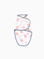 Elementary Premium Muslin Swaddle Wrap Hot Air Balloon Theme - White & Pink