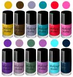 Makeup Mania Adorable Nail Polish Set of 12 Pcs (Set # 153) Red, Pink, Green, Blue (Pack of 12)
