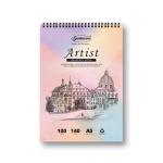 Sundaram | A4 Artist Drawing Book | 50 Sheets/ 100 Pages | 14.8 x 21 Cm | Top Spiral-Bound Drawing Book for Artists | Superior Binding Strength and Wrapper Lamination | 140 GSM | Colors and Designs May Vary