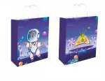 Omnipresent Pack 90 GSM Paper Galaxy Theme Printed Attractive Party Gift Bags, Set of 50, Ideal for Birthday Return Gifts, Kids Gifting, & Gifting on Special Occasions (Size: 11.4x9.4x4.7 inch)