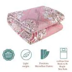 A Homes Grace Floral Pink Polyester Reversible Single Bed Comforter For All Seasons, 150 X 230 cm
