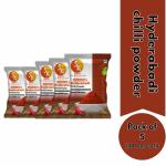 SUSHKO Hyderabadi Red Chilli Powder 500g (Pack of 5*100g Each) | Lal Mirchi Powder |Red Chilly Powder|Red Hot Chilli Powder with No Added Flavours and Colours