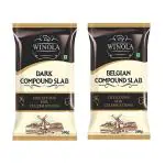 Winola Combo of Belgian & Dark Compound Slab | Baking Chocolate Bars for - Pack of 2 (500gm each)