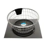 Cosmos Stainless Steel Round Dish Drainer Rack / Basket with Drip Tray & Anti Skid Mat , Dish Rack , Kitchen Rack , Drip Tray 20x20x10 inches (LXWXH) , Size - Large