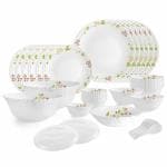cello Pack of 35 Opalware Dazzle Secret Garden Dinner Set    (White, Microwave Safe)