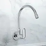 Kohler Silver Polished Chrome Finish Single Control Wall Mount Kitchen Faucet with Swivel Spout