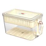 PRIME PICK Fridge Organizer,Stackable Refrigerator Organizer Bins,Storage Containers for Fridge,Fruit Storage Containers for Fridge, Suitable for Vegetables, Fruits, Seafood,Soy Products (Cream)