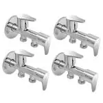 CUROVIT Torrent ZINC ALLOY Wall Mounted 2 in 1 Angle Valve Pack of 4 Silver in Color Chrome Finish with Wall Flange Use with Hand Shower & Health Faucet in Bathroom