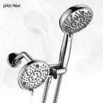 Plantex Shower Head for Bathroom/8 Mode Multifunctional Shower Head with Arm/5 Inch Round Hand Shower Set with 1.5 Meter Flexible Tube Pipe - (Chrome)
